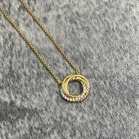 David Yurman Jewelry - David yurman 18K with Diamonds Mini Pendant Neckla
